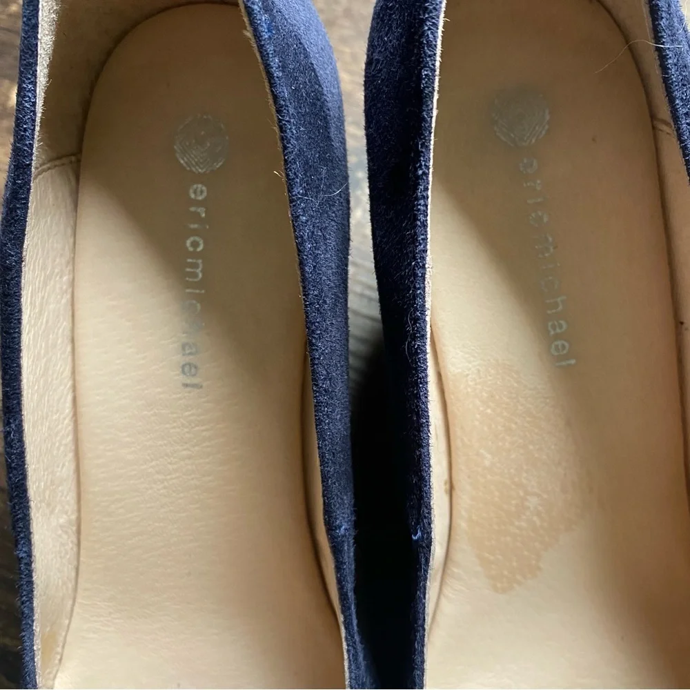 Eric Michael Blue Suede Espadrille Wedge